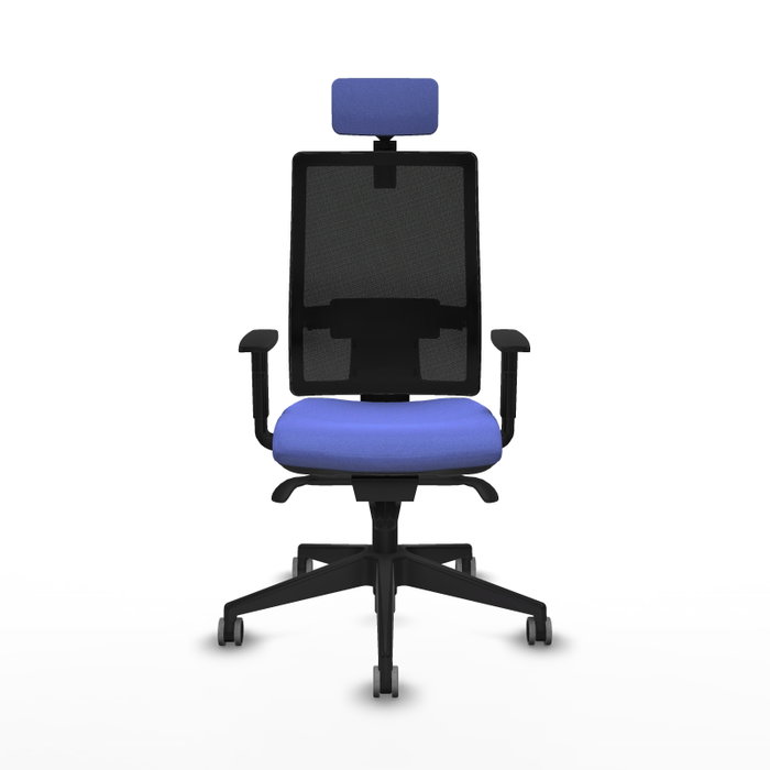 PIQUERAS Y CRESPO Silla de oficina Horna con mecanismo Sincro, Azul claro y Negro
