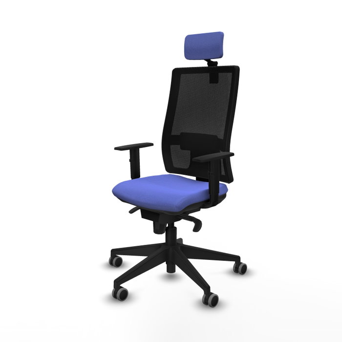 PIQUERAS Y CRESPO Silla de oficina Horna con mecanismo Sincro, Azul claro y Negro