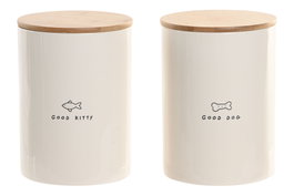 DKD Home Decor Set de 2 Botes de Cerámica 1600 ml