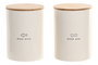 DKD Home Decor Set de 2 Botes de Cerámica 1600 ml