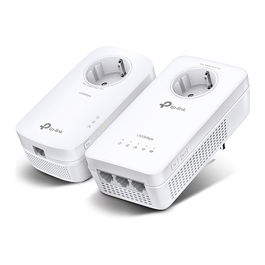TP-Link TL-WPA8631P KIT Adaptador Powerline AV1300 y AC1200 Wi-Fi Doble Banda Gigabit con Enchufe Integrado