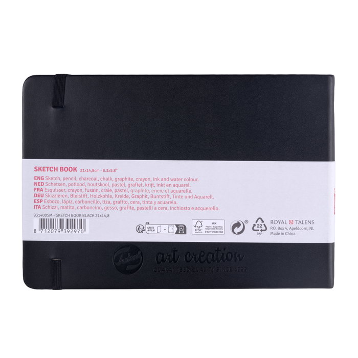 Talens Art Creation Cuaderno de Bocetos Negro 14.8 x 21 cm 140 g 80 Hojas