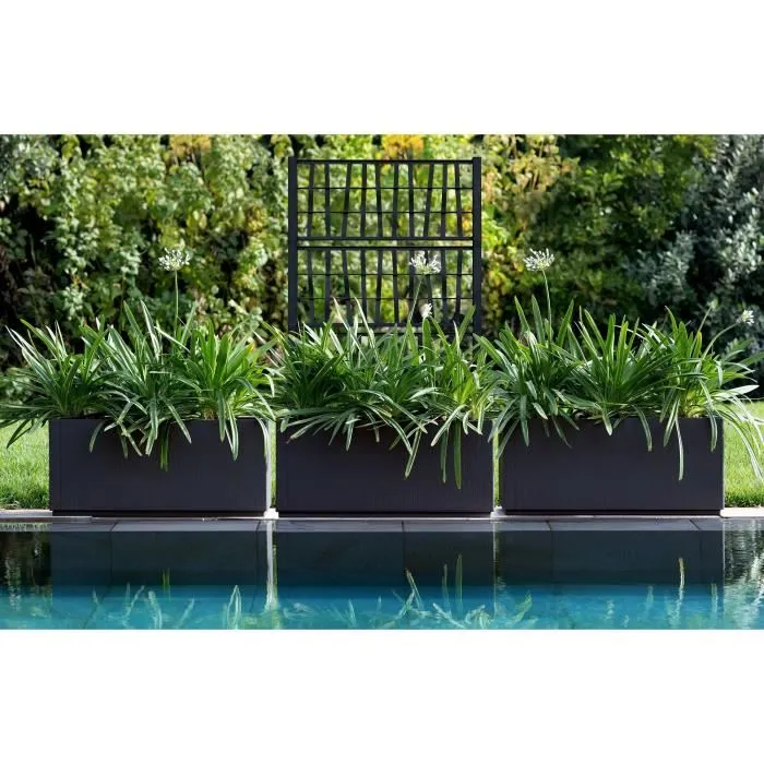 Stefanplast STE8003507686014 Jardinera Rectangular 80 cm con Enrejado Grafito Stefanplast STE8003507686014 Jardinera Rectangular 80 cm con Enrejado Grafito