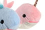 DKD Home Decor Peluche Ballena Narval Azul Celeste y Rosa 20 x 28 x 20 cm (6 Unidades)