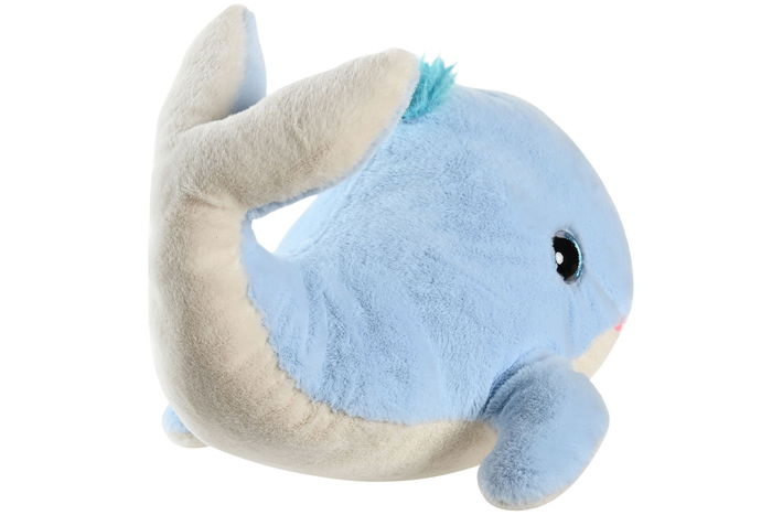 DKD Home Decor Peluche Ballena Narval Azul Celeste y Rosa 20 x 28 x 20 cm (6 Unidades)