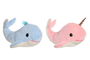 DKD Home Decor Peluche Ballena Narval Azul Celeste y Rosa 20 x 28 x 20 cm (6 Unidades)