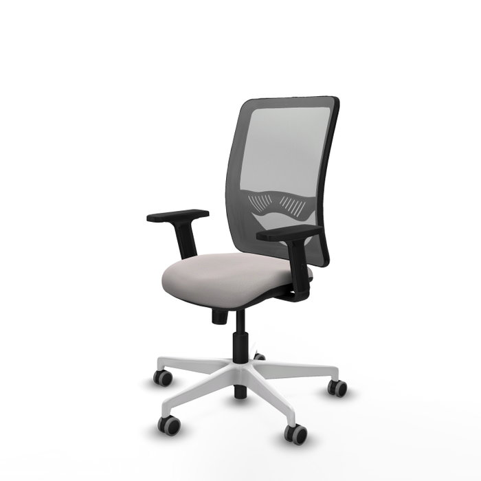 PIQUERAS Y CRESPO Silla de oficina Zulema con mecanismo Sincro, Blanco y Gris
