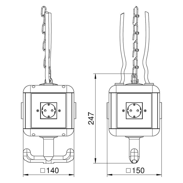 Bettermann OBO VH4/N6 34904B1 con 4 tomas Schuko IP20 Bettermann OBO VH4/N6 34904B1 con 4 tomas Schuko IP20