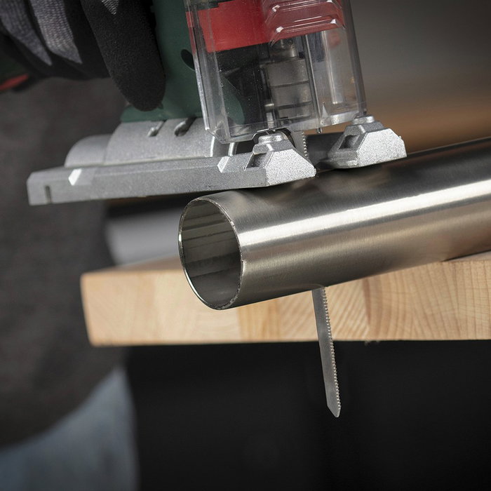 Wolfcraft Hojas de sierra de calar HSS con vástago en U para tubos metálicos de ø110 mm, 3 uds