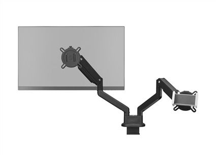 One For All DM0040 Soporte para Tablet para Brazo de Monitor, Accesorio Universal de Escritorio, Ajustable y Seguro con Silicona