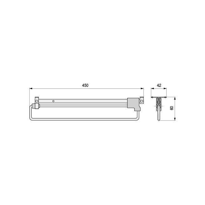 HERRAJES ALK Cuelgaperchas extraíble Aloha 250 x 450 mm niquelado