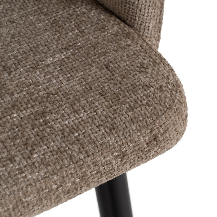 Silla Beige Tejido-Metal Salón 53 X 53 X 77 cm (Set de 2)
