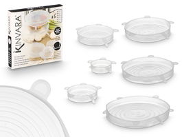 Kinvara Set 6 Tapas de Silicona Transparente 19x5x19 cm (Set de 12)