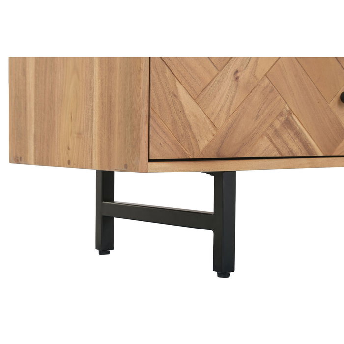 DKD Home Decor Cómoda Espiga Moderno 6 Cajones Acacia/Metal Marrón Claro 150 x 76 x 40 cm