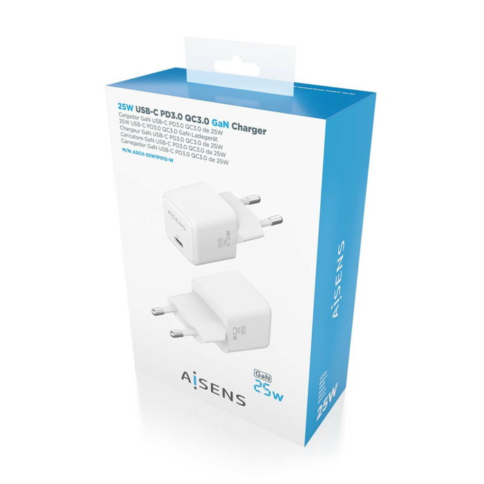 Aisens Cargador GaN 25W USB-C Blanco