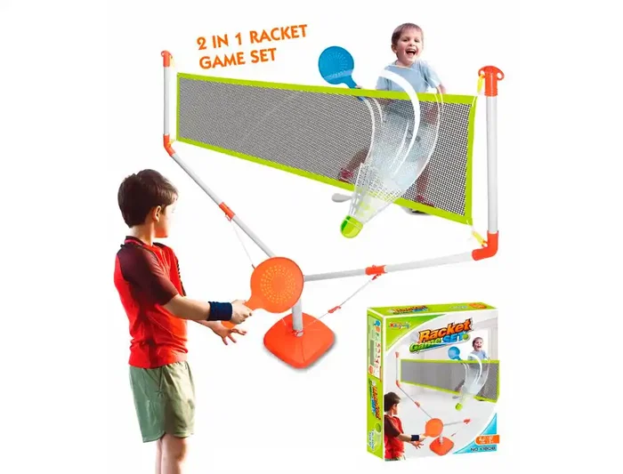 Kingsport Raquetas 2 en 1 Tenis y Bádminton +3 Años Juego Infantil Exterior