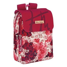 PERONA Mochila Rosas 42cm con Dos Compartimentos, Bolsillo Frontal y Lateral, Adaptable a Carrito