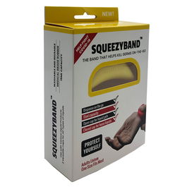 SQUEEZYBAND Pulsera Dispensadora de Gel Ajustable para Adultos en Amarillo con Capacidad de 15ml