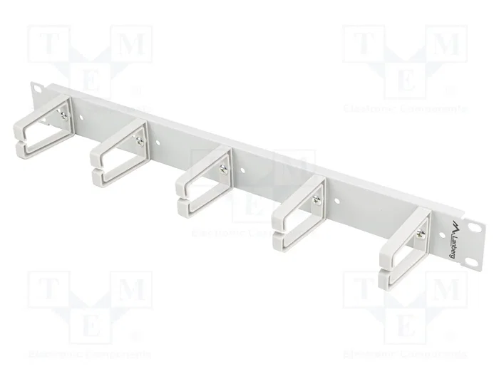 Lanberg Organizador de cables 1U Tipo B de 19 pulgadas gris