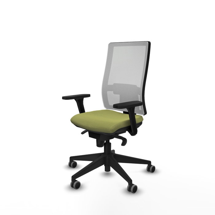 PIQUERAS Y CRESPO Silla de oficina Horna con mecanismo Sincro, Verde oliva y Blanco