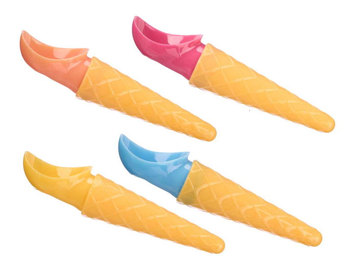 Leknes Cuchara Cono Helado Surtidos Colores 4.5x19.5x4.5 cm (Set de 24)