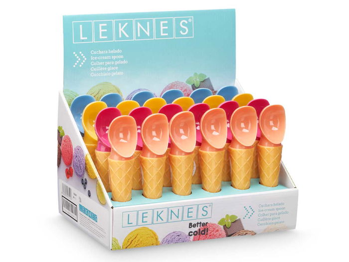 Leknes Cuchara Cono Helado Surtidos Colores 4.5x19.5x4.5 cm (Set de 24)