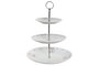 DKD Home Decor Frutero Pixel Love de 3 Pisos en Porcelana y Metal Rosa/Blanco