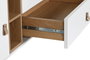 DKD Home Decor Mueble TV Urban Blanco Natural 140 x 55 x 40 cm con 2 Cajones y 1 Puerta