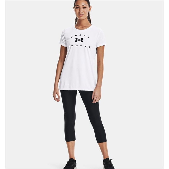 Camiseta de Manga Corta Mujer Under Armour 1369864-100 Blanco (XS)