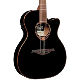 LAG Guitarra Acústica Auditorium Slim Cutaway Tramontane 118 A/E Electroacústica Negra Brillante