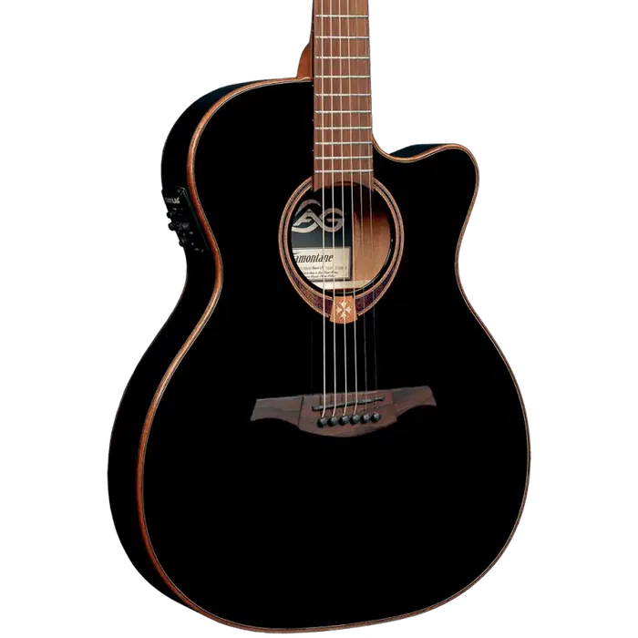 LAG Guitarra Acústica Auditorium Slim Cutaway Tramontane 118 A/E Electroacústica Negra Brillante
