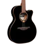 LAG Guitarra Acústica Auditorium Slim Cutaway Tramontane 118 A/E Electroacústica Negra Brillante