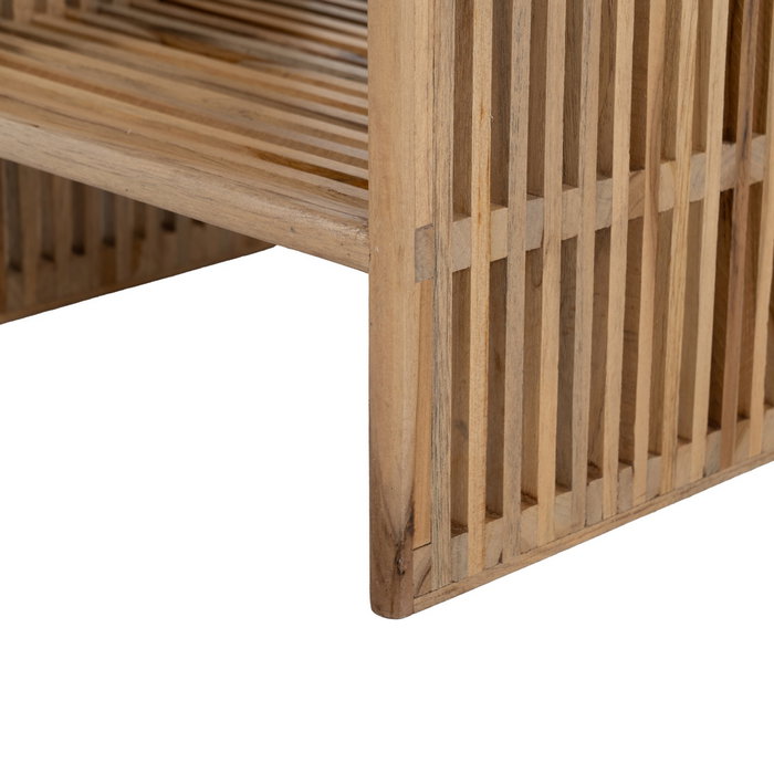 Ixia Pack de 2 Peanas Natural de Madera de Teca Bellamonte