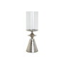 DKD Home Decor Portavelas de Aluminio y Cristal Plateado 21x21x67 cm