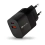 NGS BUD 33W Cargador de Pared GaN con USB-C y USB-A Negro