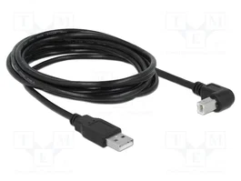 DeLOCK Cable USB 2.0 Tipo-A a Tipo-B Angulado 3 m Negro