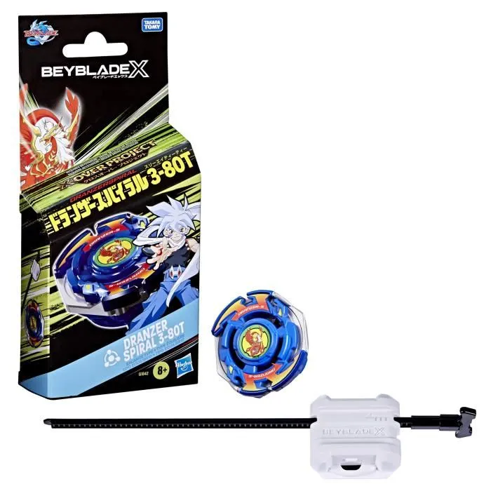 Beyblade X-Over Project Dranzer Spiral 3-80T, Top y Lanzador de Equilibrio, a partir de 8 Años Beyblade X-Over Project Dranzer Spiral 3-80T, Top y Lanzador de Equilibrio, a partir de 8 Años