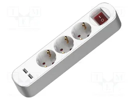 PLASTROL Prolongador de alimentación H05VV-F 3G1,5mm2 5m Blanco