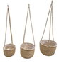 DKD Home Decor Macetero Balines Set de 3 (2 Unidades) Seagrass Plástico Natural 23 x 88 x 23 cm