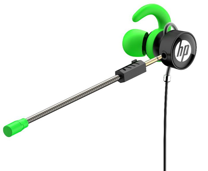 HP Auricular Gaming con Doble Micrófono Extraíble, Control de Volumen, Color Verde - Auricular HP Gaming con Doble Microfono (Extraible) y Control de Volumen - Verde