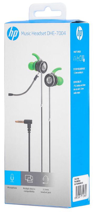 HP Auricular Gaming con Doble Micrófono Extraíble, Control de Volumen, Color Verde - Auricular HP Gaming con Doble Microfono (Extraible) y Control de Volumen - Verde