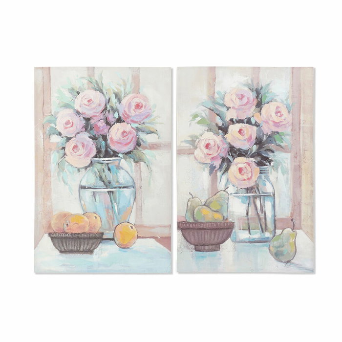 DKD Home Decor Cuadro Lienzo MDF 60x2,5x90 Florero Surtido de 2 Unidades