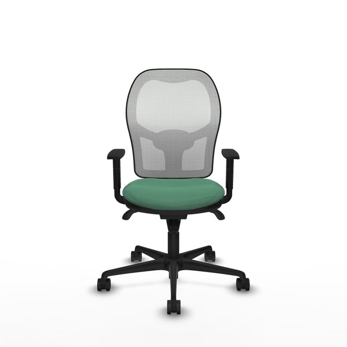 PIQUERAS Y CRESPO Silla de oficina Jorquera con mecanismo Sincro, Tela Verde esmeralda y Malla Blanca PIQUERAS Y CRESPO Silla de oficina Jorquera con mecanismo Sincro, Tela Verde esmeralda y Malla Blanca