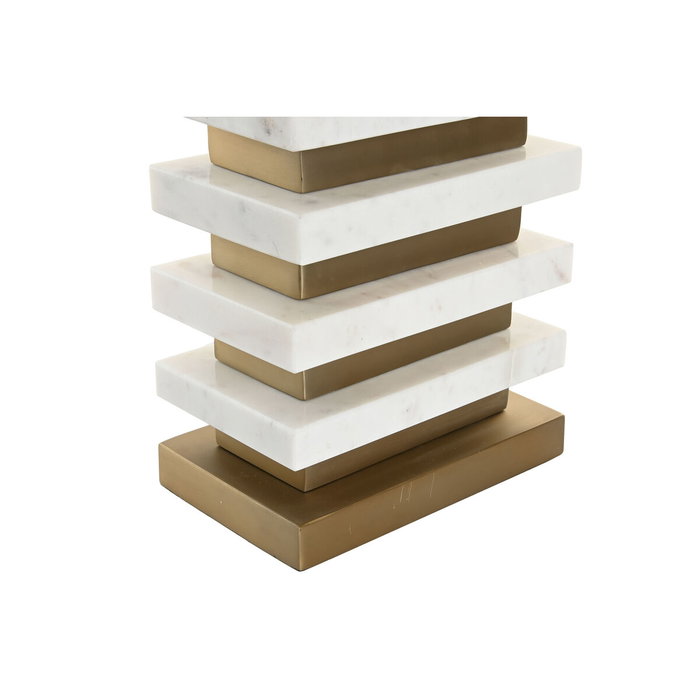 DKD Home Decor Lámpara de Sobremesa de Acero y Mármol Mate Dorado y Blanco