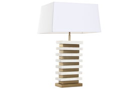 DKD Home Decor Lampara Sobremesa India lamps 1c25 Dorado Blanco 50 x 86 x 30 cm