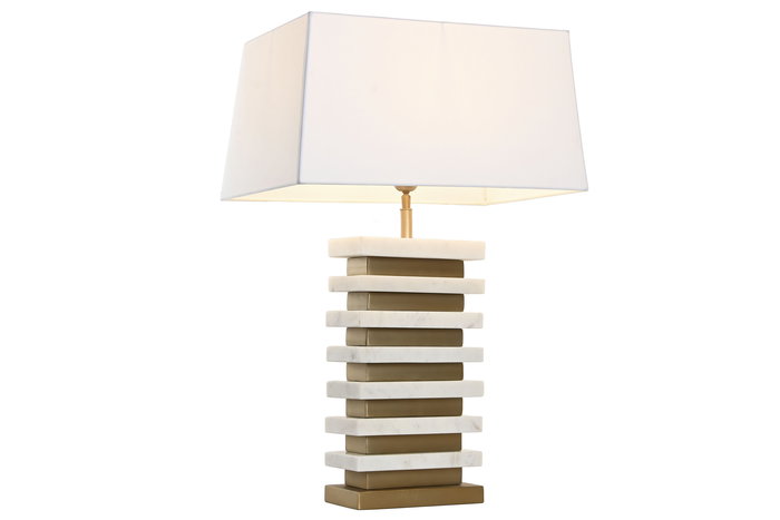 DKD Home Decor Lampara Sobremesa India lamps 1c25 Dorado Blanco 50 x 86 x 30 cm