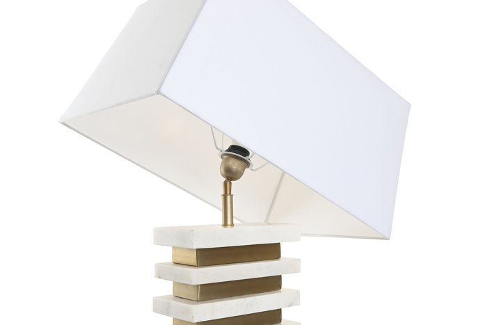 DKD Home Decor Lampara Sobremesa India lamps 1c25 Dorado Blanco 50 x 86 x 30 cm