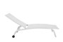 DKD Home Decor Tumbona de Jardín y Terraza Reclinable con Ruedas, Estructura de Aluminio y Textilene, Color Blanco, 64x97x187.5 cm