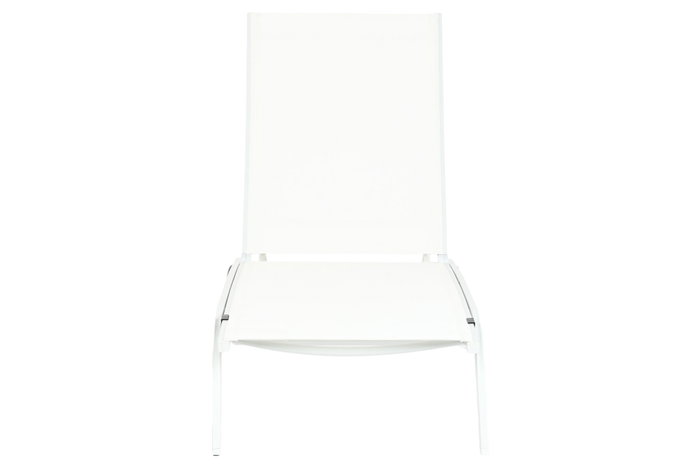 DKD Home Decor Tumbona de Jardín y Terraza Reclinable con Ruedas, Estructura de Aluminio y Textilene, Color Blanco, 64x97x187.5 cm
