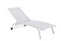 DKD Home Decor Tumbona de Jardín y Terraza Reclinable con Ruedas, Estructura de Aluminio y Textilene, Color Blanco, 64x97x187.5 cm
